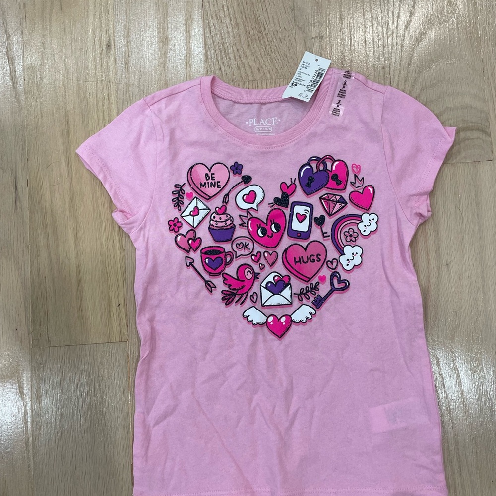 The Children's Place Pink Heart Graphic Tee